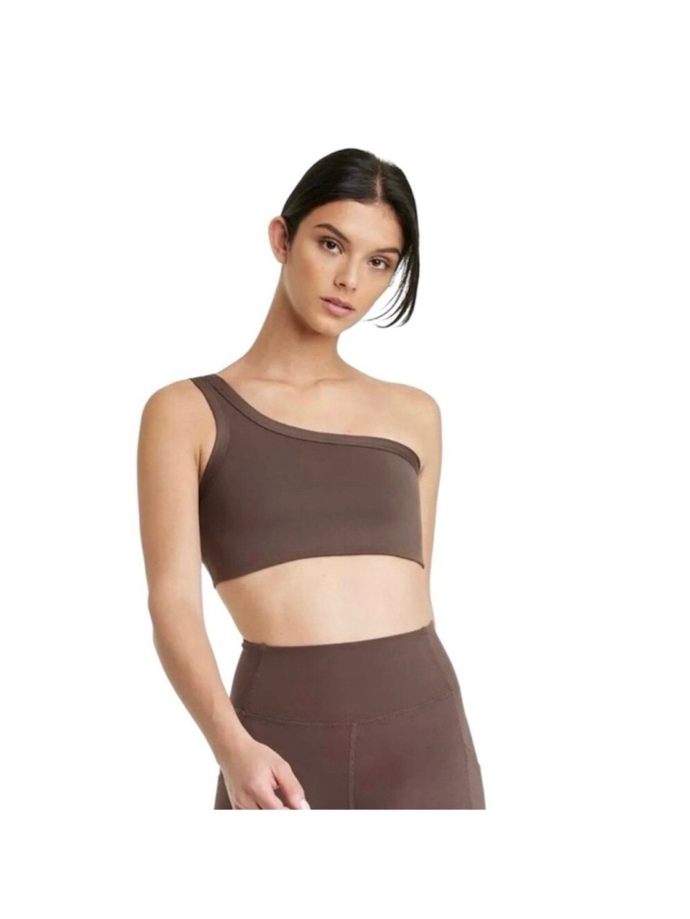 All in motion light support brushed sculpt asymmetrical sports bra - large